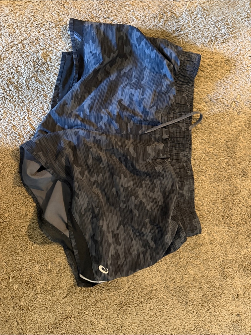 Asics Dark Gray Camo Athletic Shorts